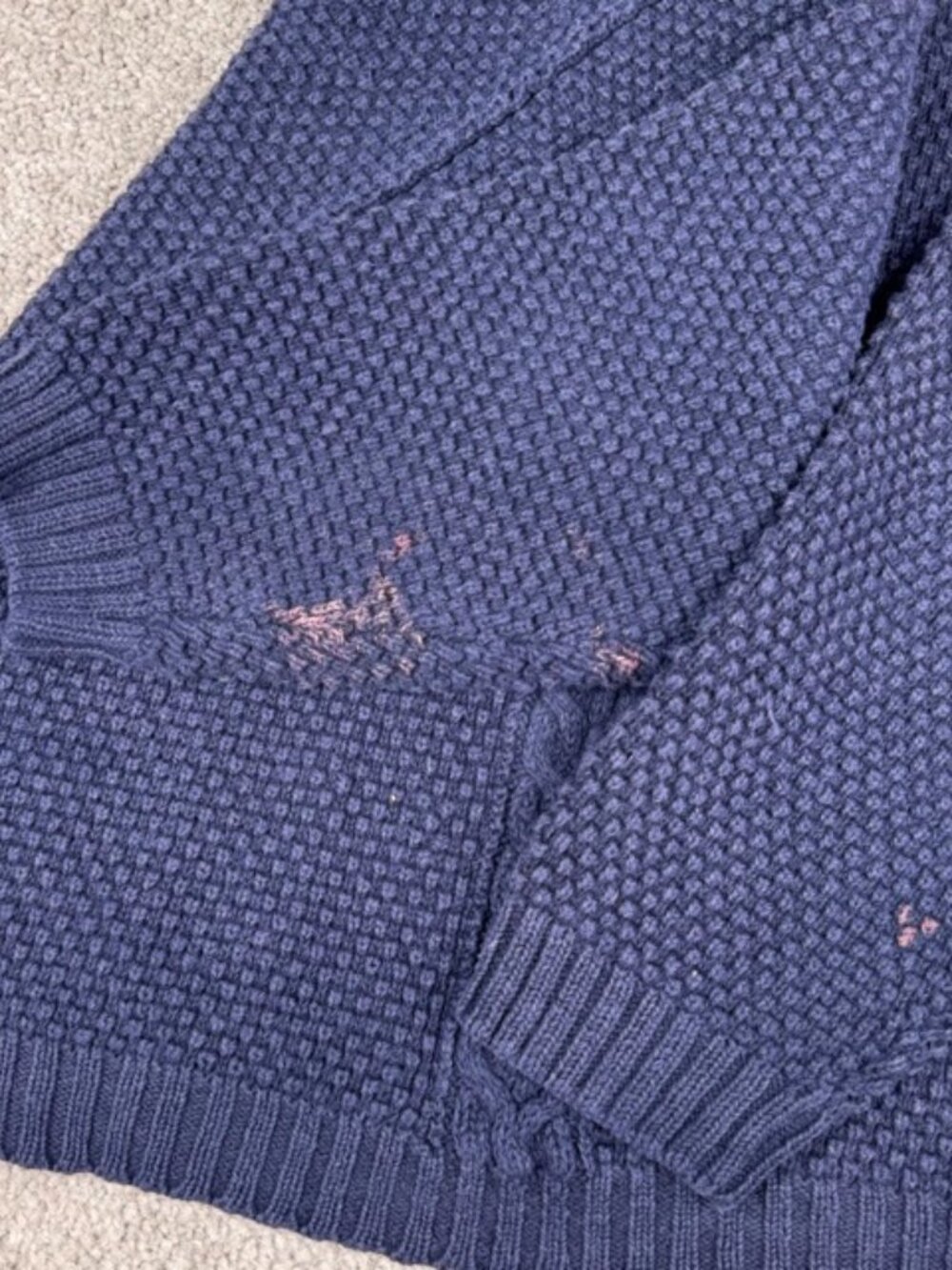 Vintage Gap Sweater Women Medium Blue Pullover Boxy Cable Knit Textured 90s Y2K - Picture 4 of 8